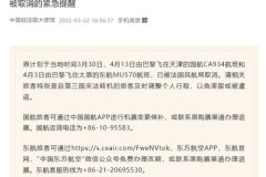 最新东航取消航班通知,